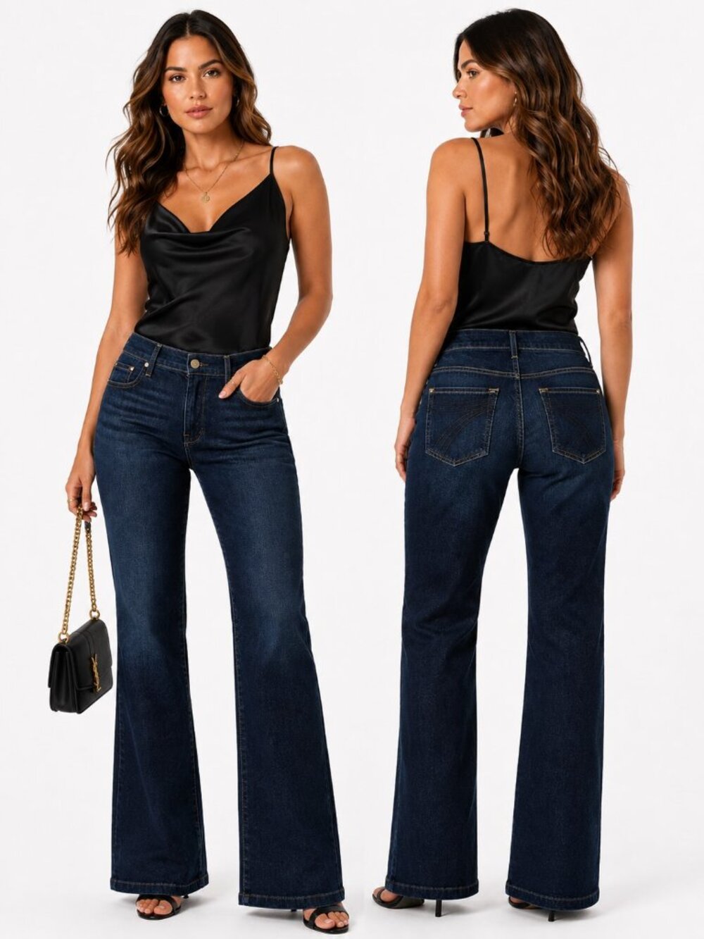 7 For All Mankind Dojo Dark Blue Wash Tailorless Trouser Jeans Womens 31 NWT